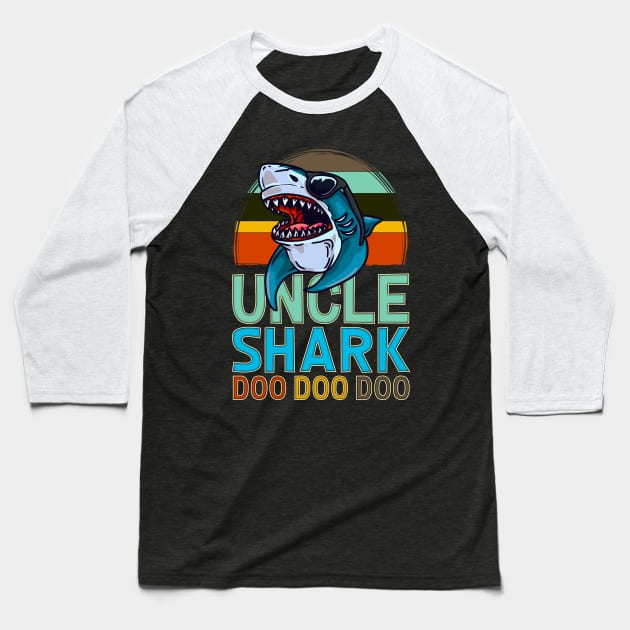 Uncle Shark Doo Doo Uncle Gifts Baseball T-Shirt by aneisha